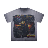 Majestik Dirt Bike Vintage Washed Grey Graphic Tee