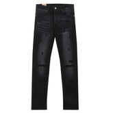 Ksubi Black Washed Multi Frayed Rip Slim Jeans