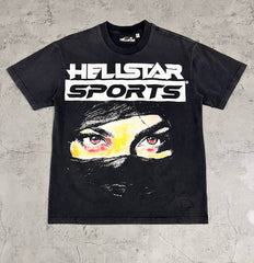 Hellstar Sports Balaclava Eyes Washed Black Tee