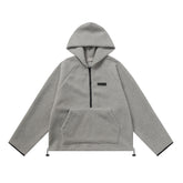 ESSENTIALS Fear Of God Gray Sherpa Half Zip Hooded Pullover