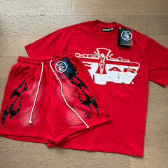 Hellstar Crucifix Graphic Tee & Shorts Set