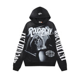 ROUGHPLAY Monochrome Driving Skull Vintage Hoodie