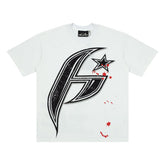 Hellstar Streamline H Star Red Splatter White Tee
