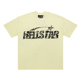 Hellstar Zebra Stripe Logo Cream Yellow Tee