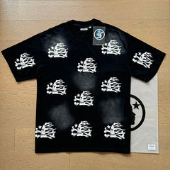Hellstar All-Over Skull Flame Print Tee & Shorts Set