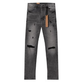 Ksubi Patch Distressed Grey Wash Slim Jeans