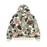 ROUGHPLAY Green Brown Camo Rhinestone Zip-Up Hoodie