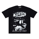 Hellstar Not Of This Earth Cartoon Black Tee