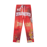 DUAA Forever Dice Flame Red Gradient Straight Sweatpants