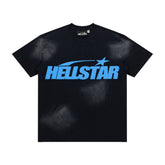 Hellstar Classic Logo Black Blue Vintage Tee