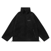 ESSENTIALS Fear Of God Black Sherpa Fleece Zip Up Jacket