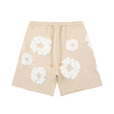 Denim Tears Beige White Cotton Wreath Sweat Shorts