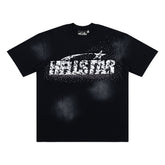 Hellstar Zebra Print Star Washed Black Tee