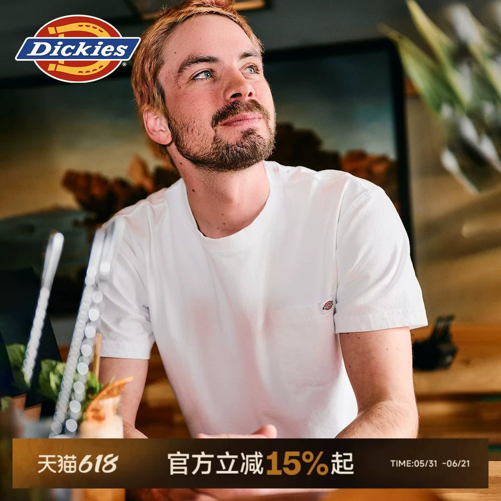 Dickies帝酷适26春口袋logo工装休闲重磅棉宽松短袖T恤男女情侣J
