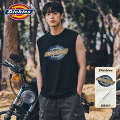 Dickies帝酷适黑色坎肩背心男夏季纯棉休闲运动圆领无袖T恤上衣M