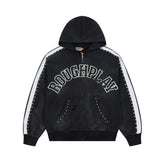 ROUGHPLAY Studded Stripe Vintage Zip-Up Hoodie