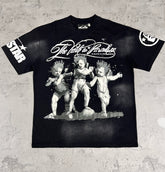 Hellstar The Path To Paradise Three Cherubs Black Washed Tee