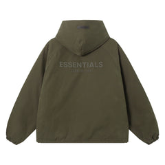 ESSENTIALS Fear Of God Olive Hooded Windbreaker Jacket