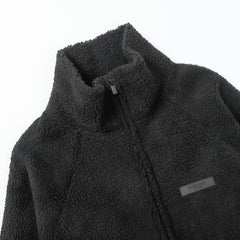 ESSENTIALS Fear Of God Black Sherpa Fleece Zip Up Jacket