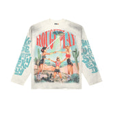 ROUGHPLAY Desert UFO Pin-up Girls Vintage Long Sleeve Tee