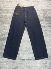 Ksubi Gothic Letter Embroidered Raw Denim Baggy Jeans