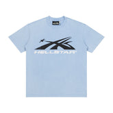 Hellstar Abstract Meteor Rhinestone Light Blue Vintage Washed Tee