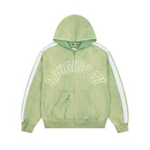 ROUGHPLAY Studded Stripe Vintage Zip-Up Hoodie