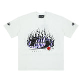 Hellstar Purple Flame Oval Logo White Tee