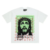 Hellstar Savior King Of Kings Jesus White Tee
