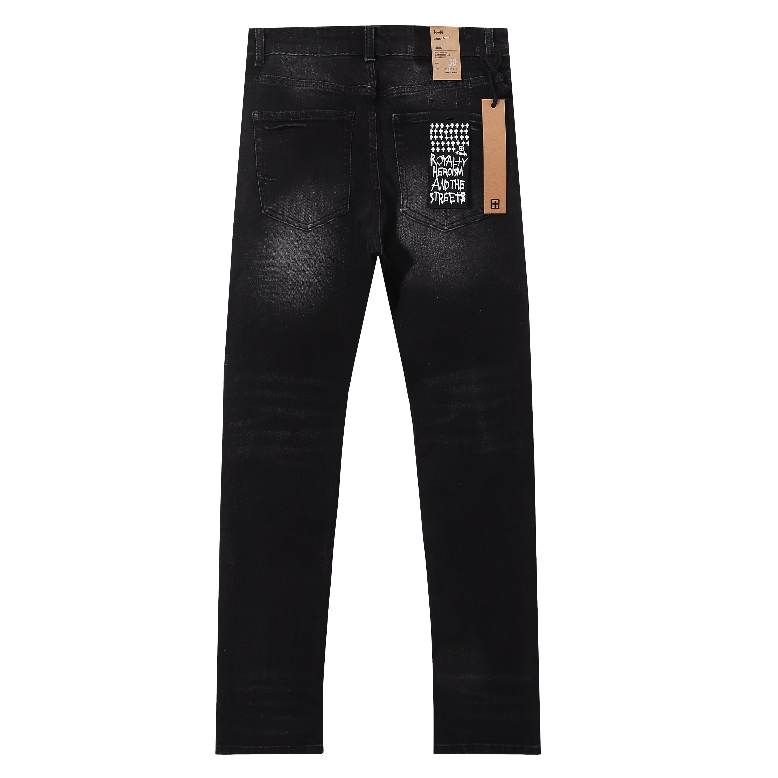 Ksubi Black Washed Multi Frayed Rip Slim Jeans