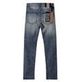 Ksubi HIGH Letter Print Distressed Light Blue Slim Jeans