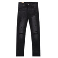Ksubi Black Washed Multi Frayed Rip Slim Jeans