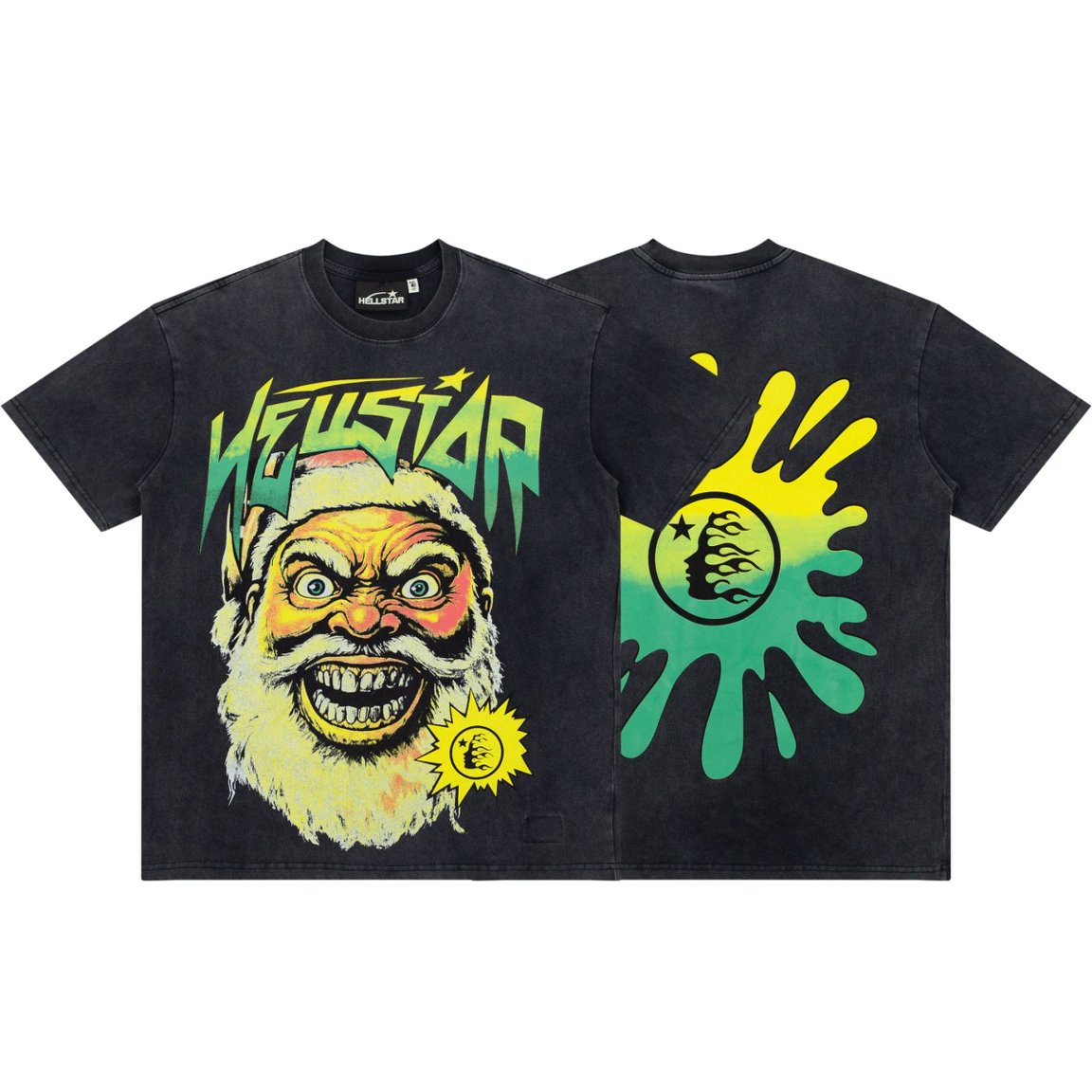 Hellstar Evil Santa Gradient Splash Double Sided Vintage Washed Tee