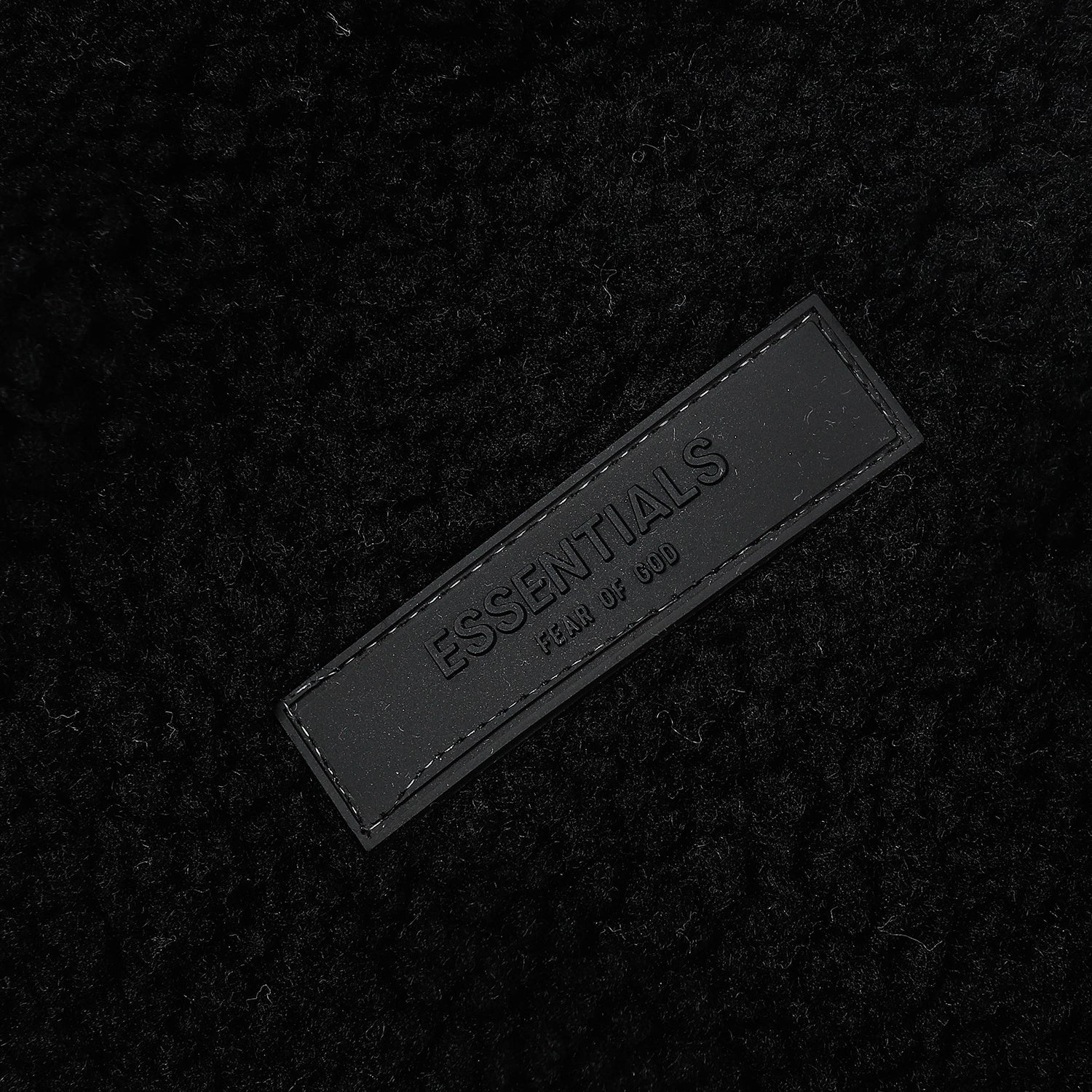 ESSENTIALS Fear Of God Black Sherpa Half Zip Hooded Pullover