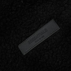ESSENTIALS Fear Of God Black Sherpa Half Zip Hooded Pullover