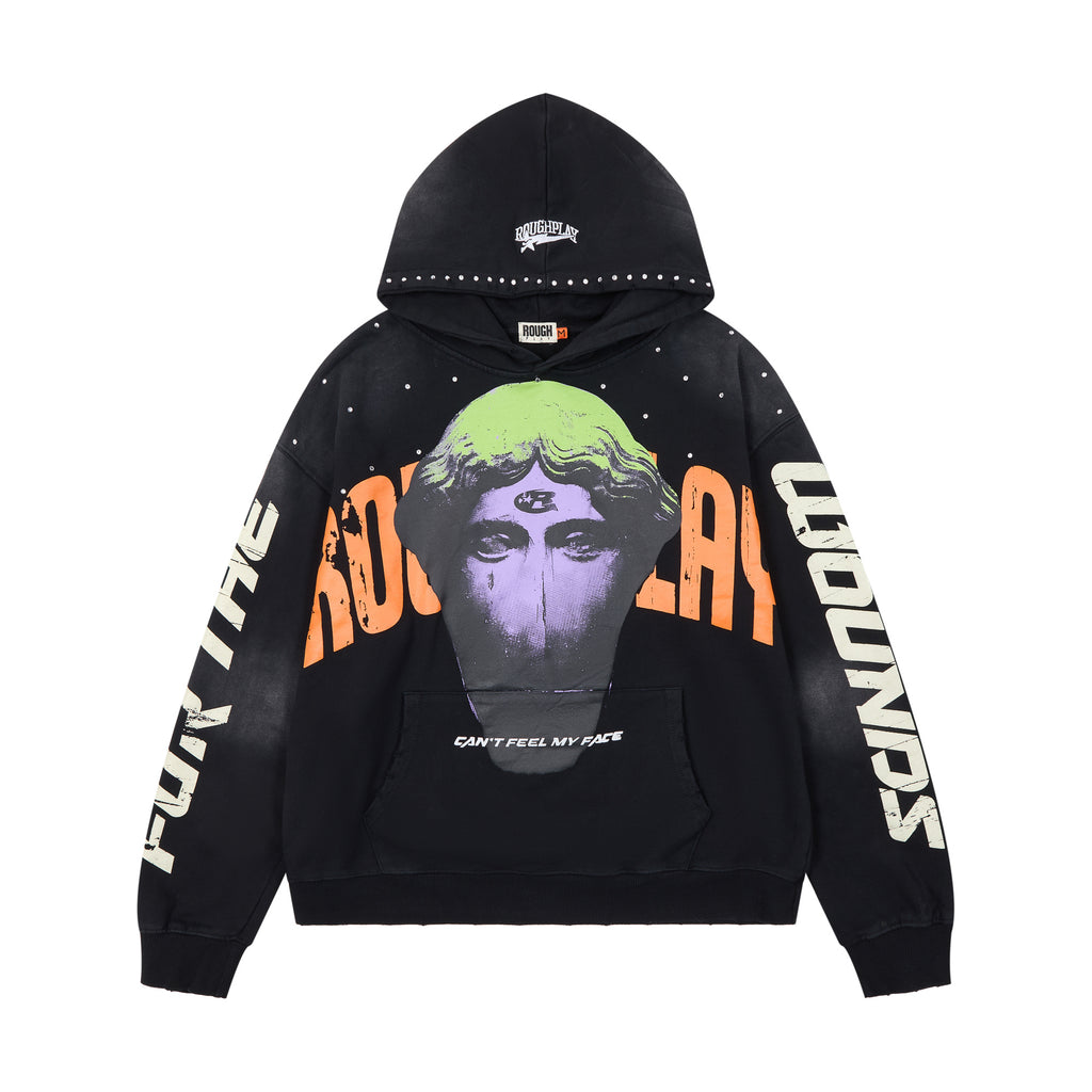 ROUGHPLAY Masked Statue Vintage Washed Graphic Hoodie