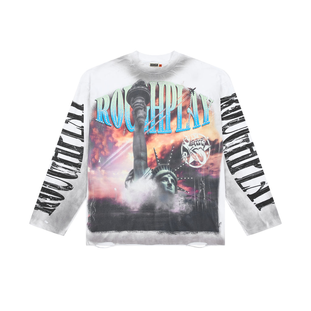 ROUGHPLAY Reversed Statue Of Liberty Vintage Long Sleeve Tee