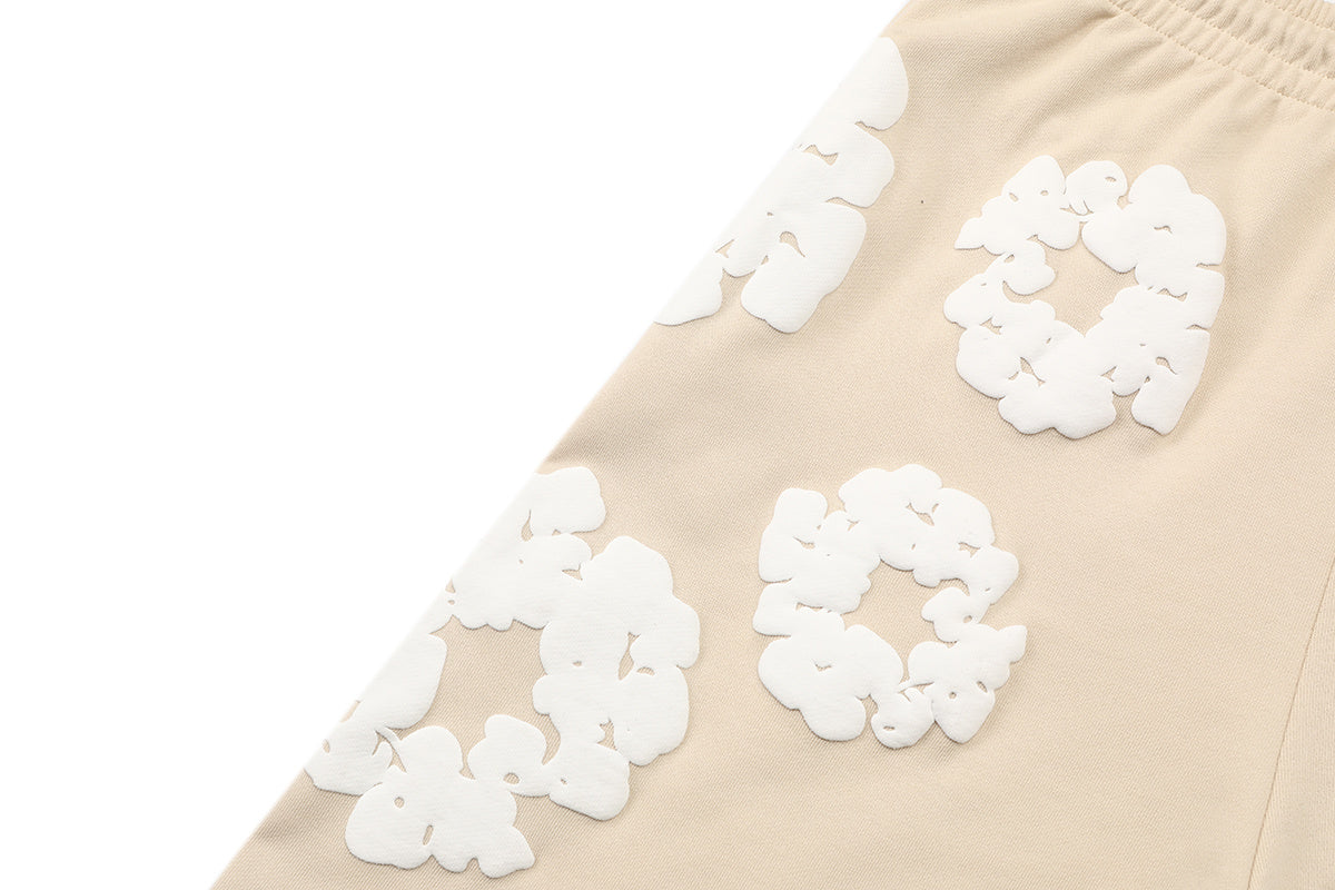 Denim Tears Beige White Cotton Wreath Sweat Shorts