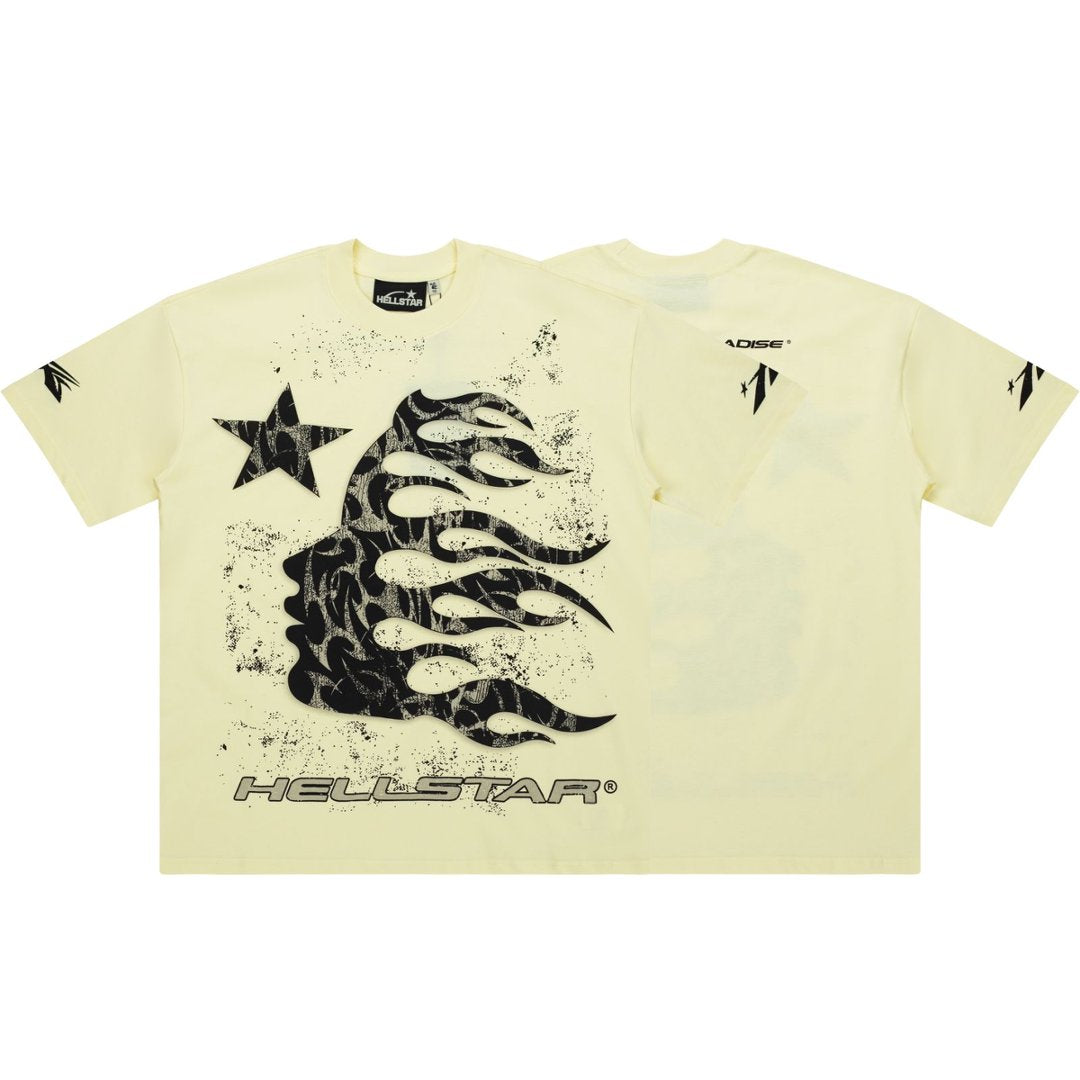 Hellstar Flame Lady Profile Cream Yellow Tee
