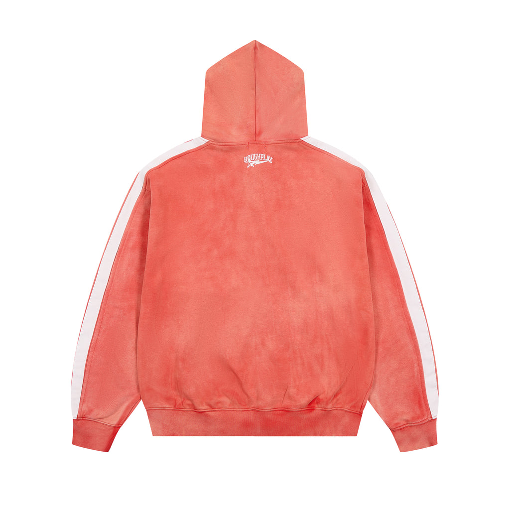ROUGHPLAY Studded Stripe Vintage Zip-Up Hoodie