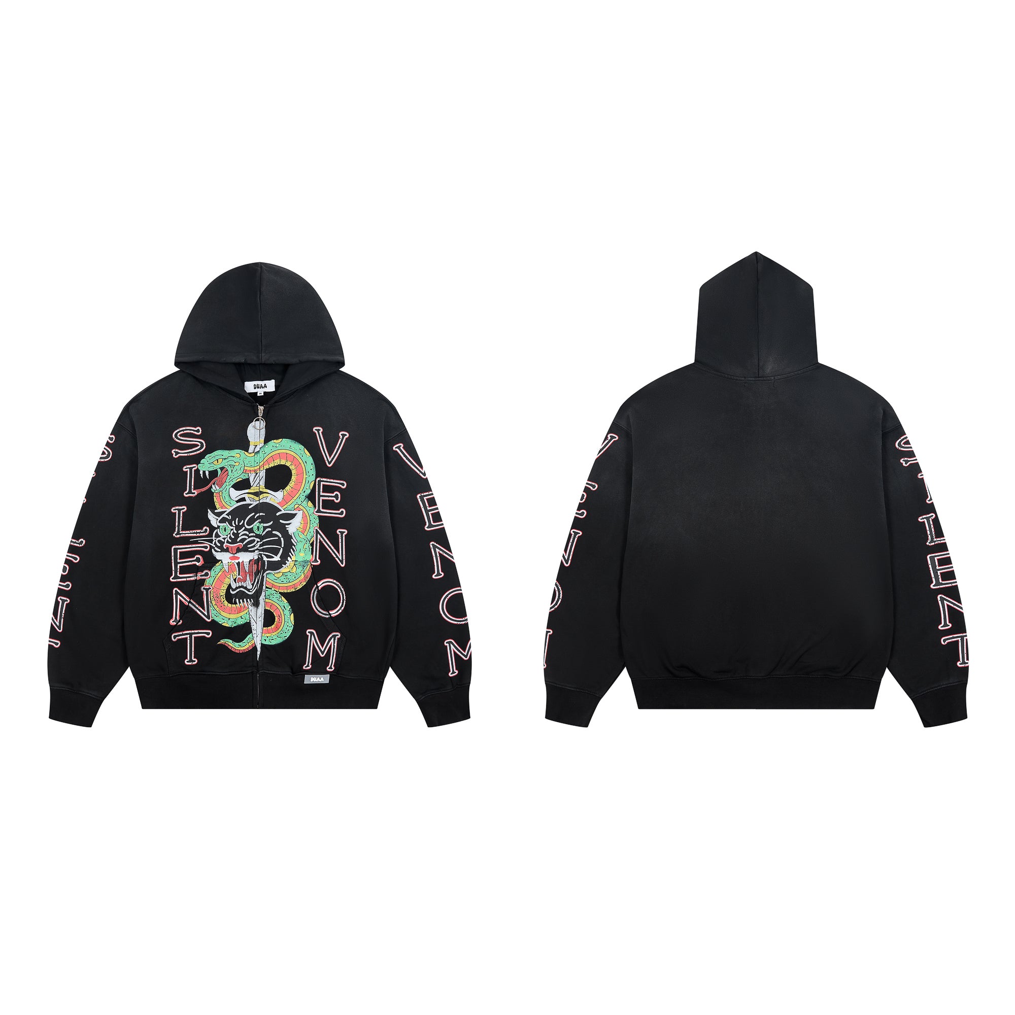 DUAA Silent Venom Panther Snake Zip Up Hoodie