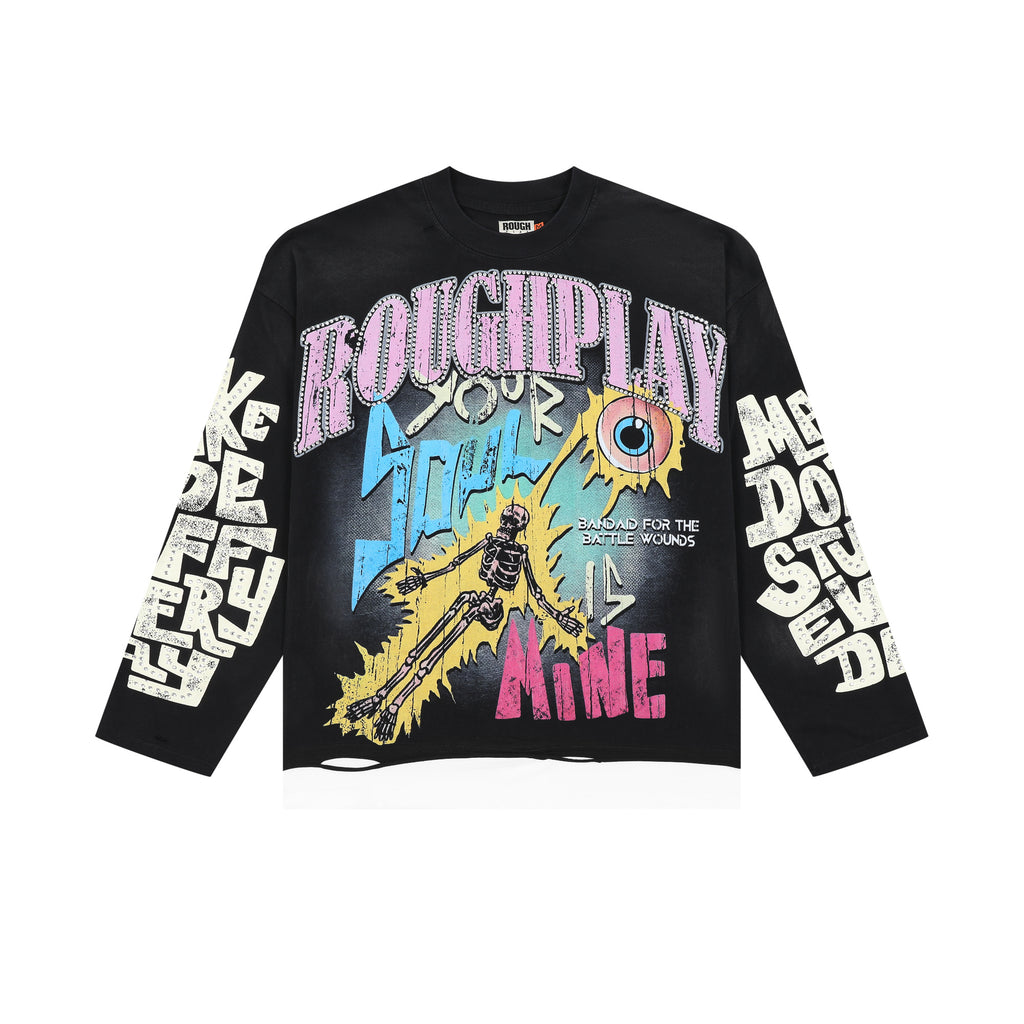 ROUGHPLAY Your Soul Is Mine Skeleton Vintage Long Sleeve Tee