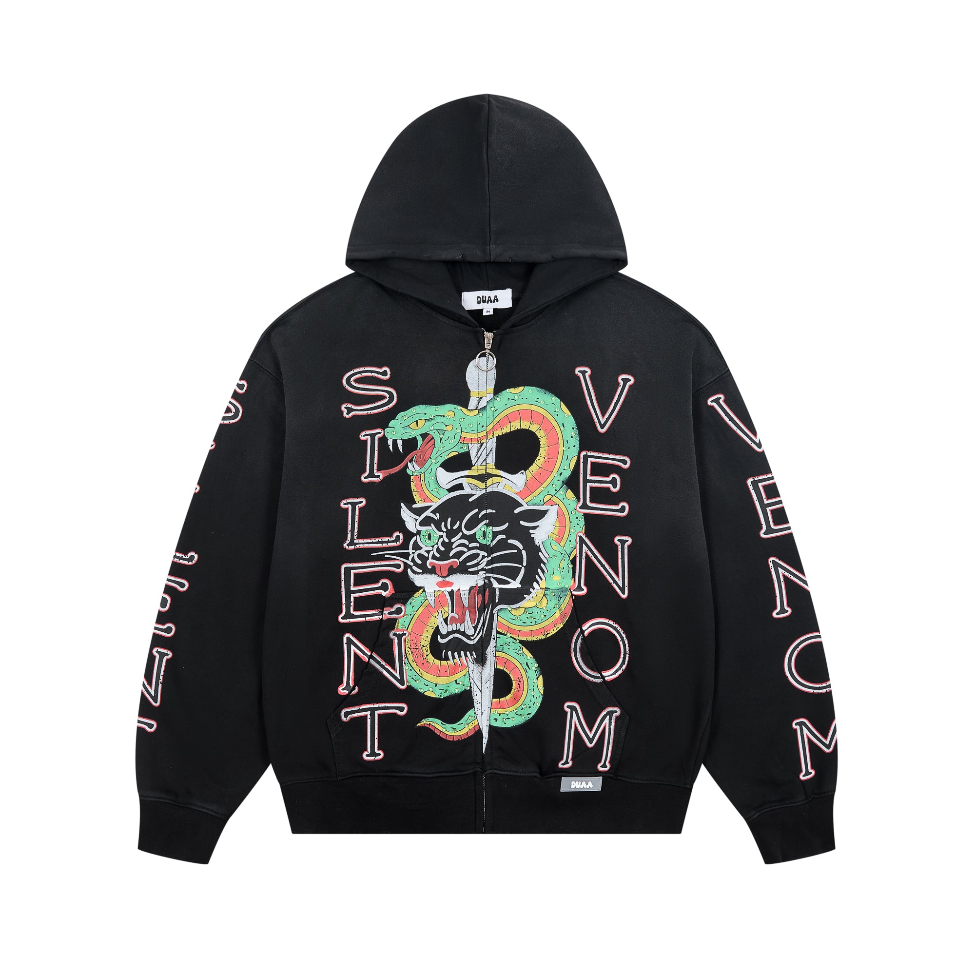 DUAA Silent Venom Panther Snake Zip Up Hoodie