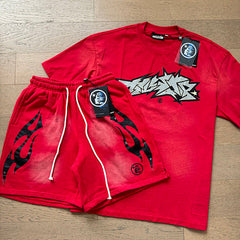 Hellstar Flame Graphic Tee & Shorts Set