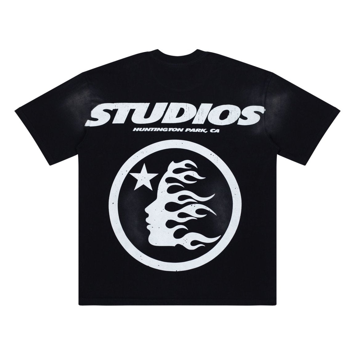 Hellstar Rhinestone Flame Logo Black Washed Tee
