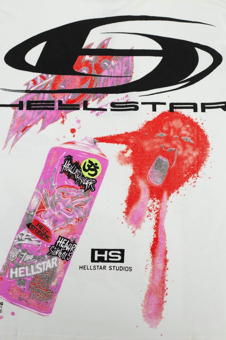 Hellstar Studios Anti Evil Be Gone 666 Spray Paint Graphic T‑Shirt