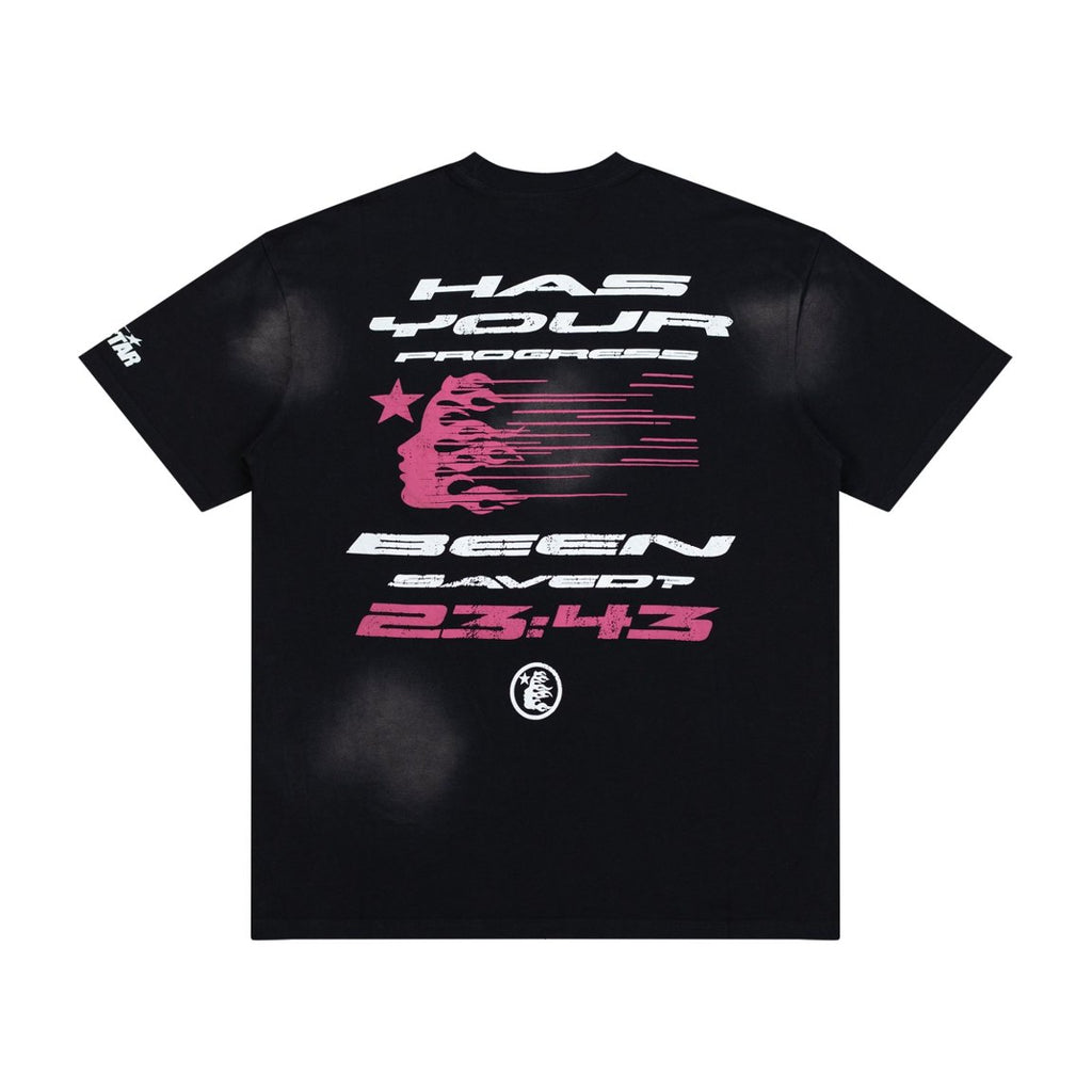 Hellstar QR Code Crucifix Figure Black Mineral Wash Tee
