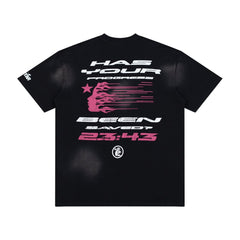 Hellstar QR Code Crucifix Figure Black Mineral Wash Tee
