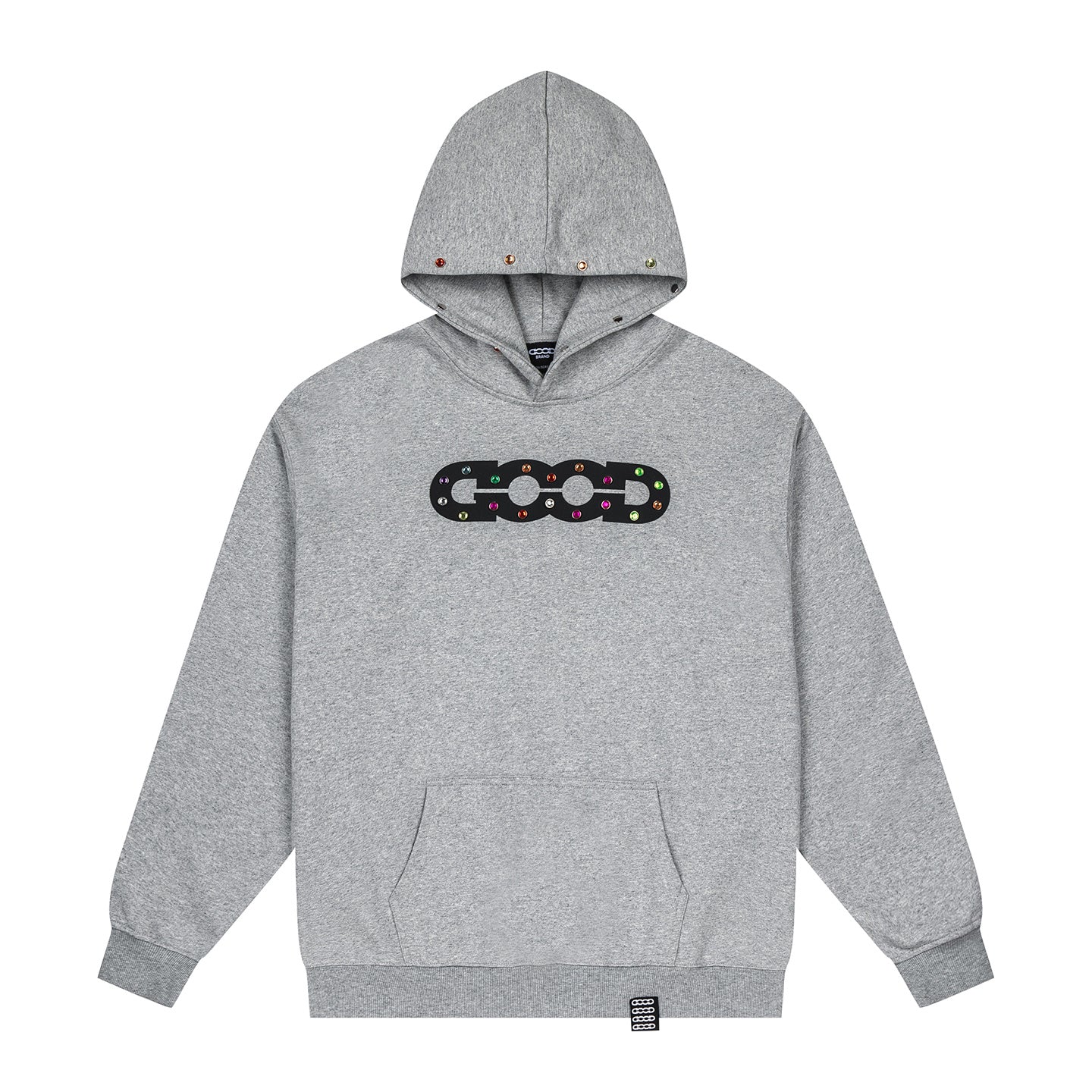 GOOD Color Rhinestone Heather Gray Hoodie