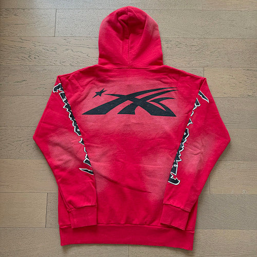 Hellstar Skull Flame Vintage Wash Tracksuit (Red)